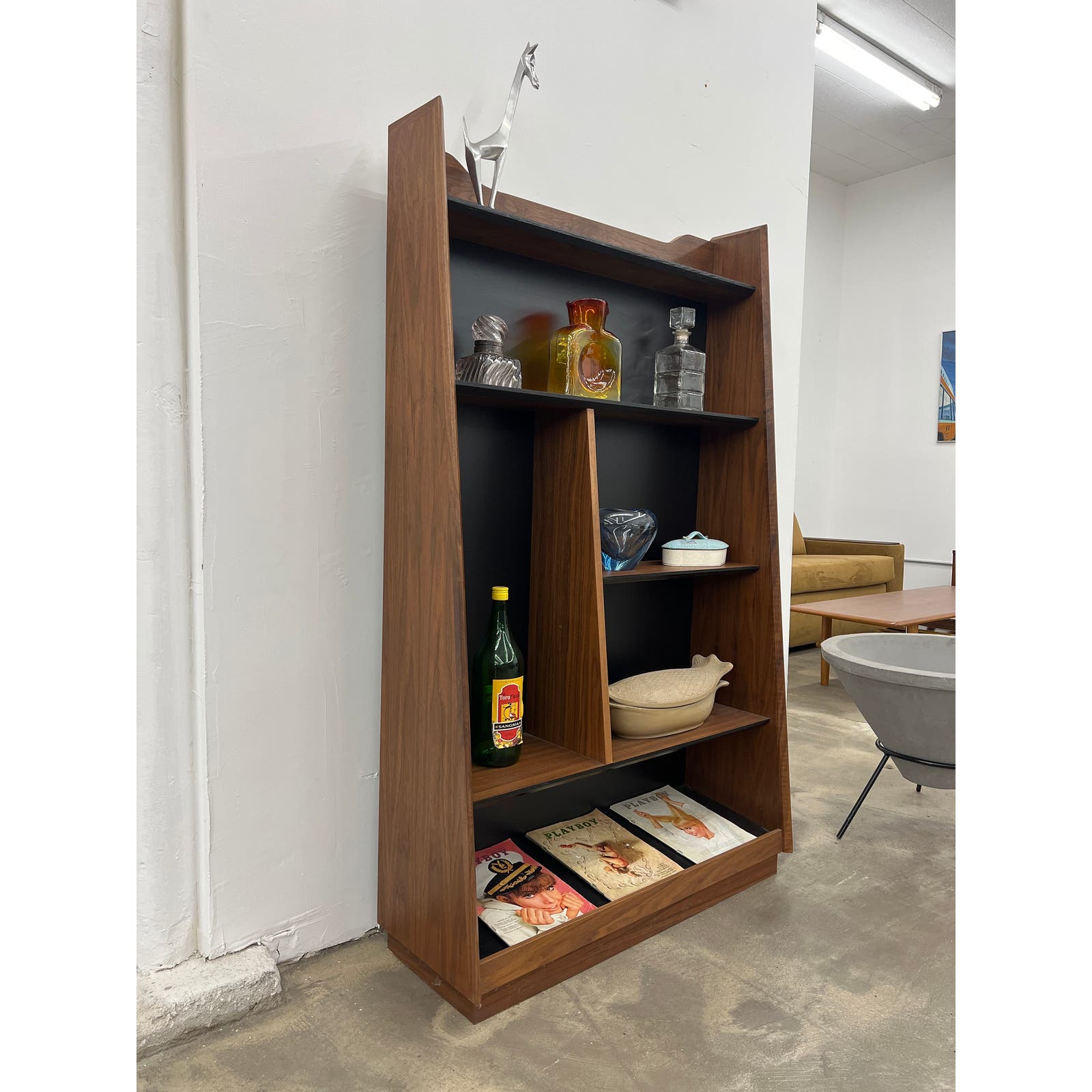 Mid Century Style Custom Walnut Shelf