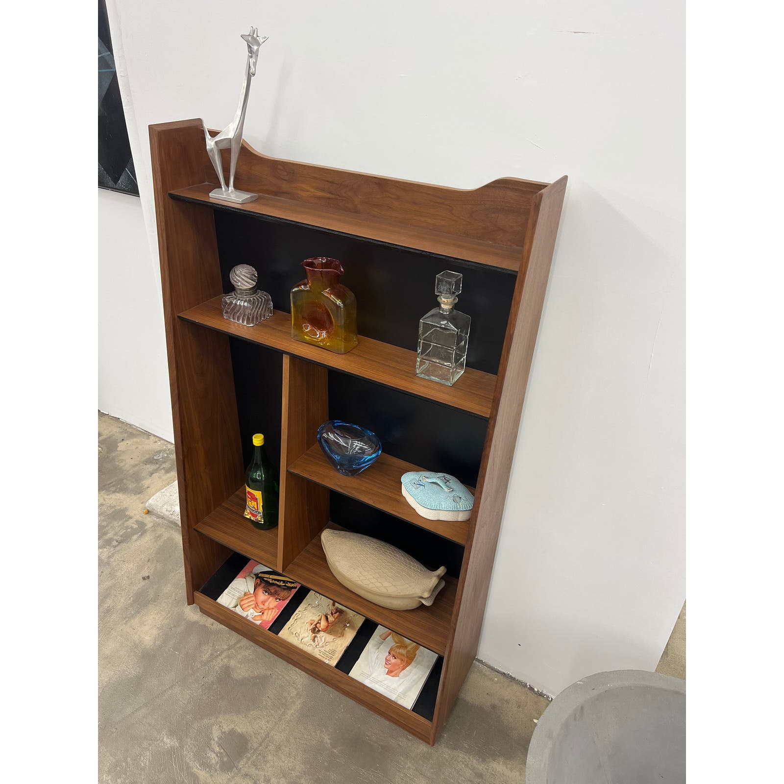 Mid Century Style Custom Walnut Shelf