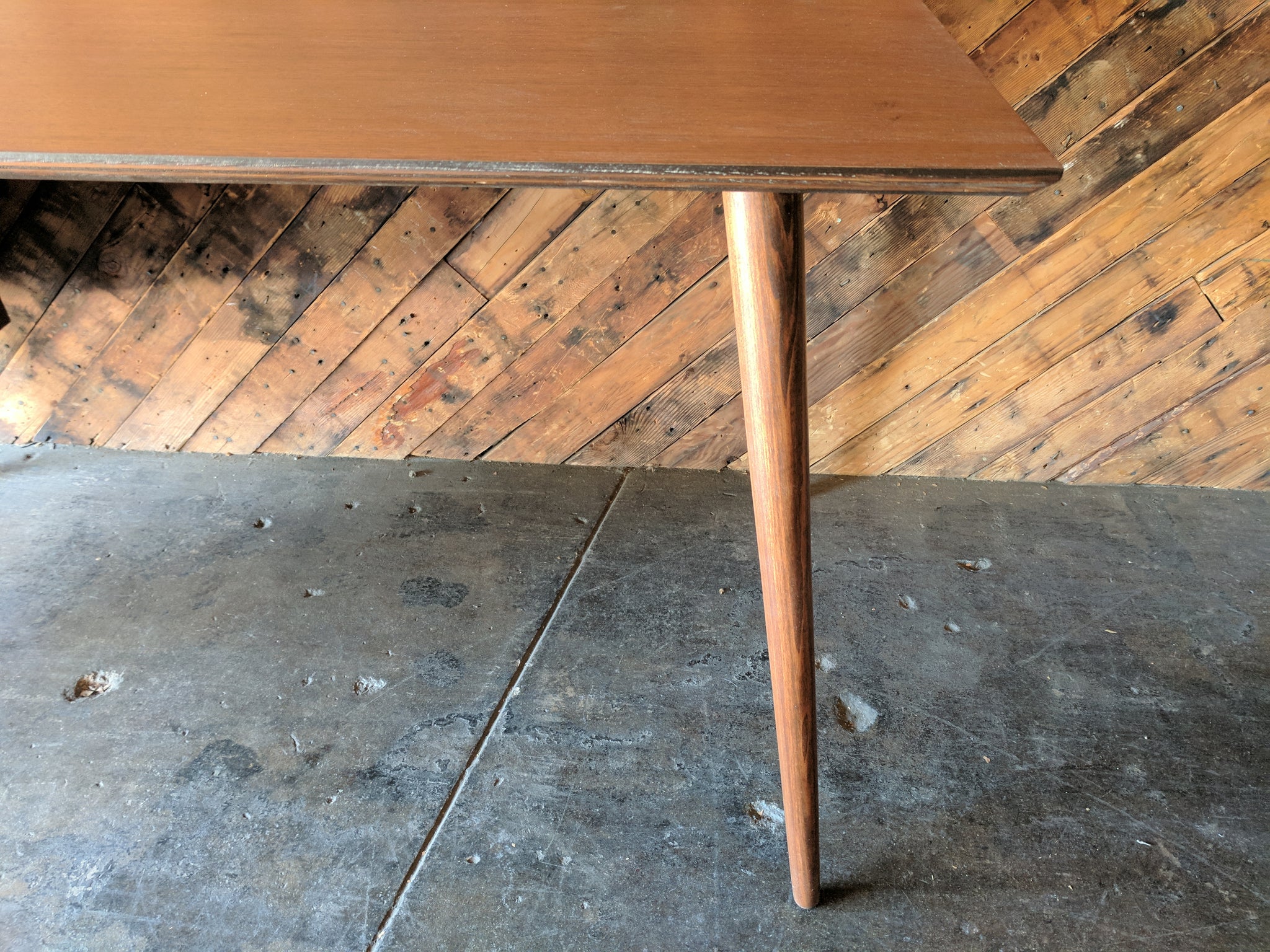 Custom Large Mid Century Style Walnut Desk, Mid Century Style