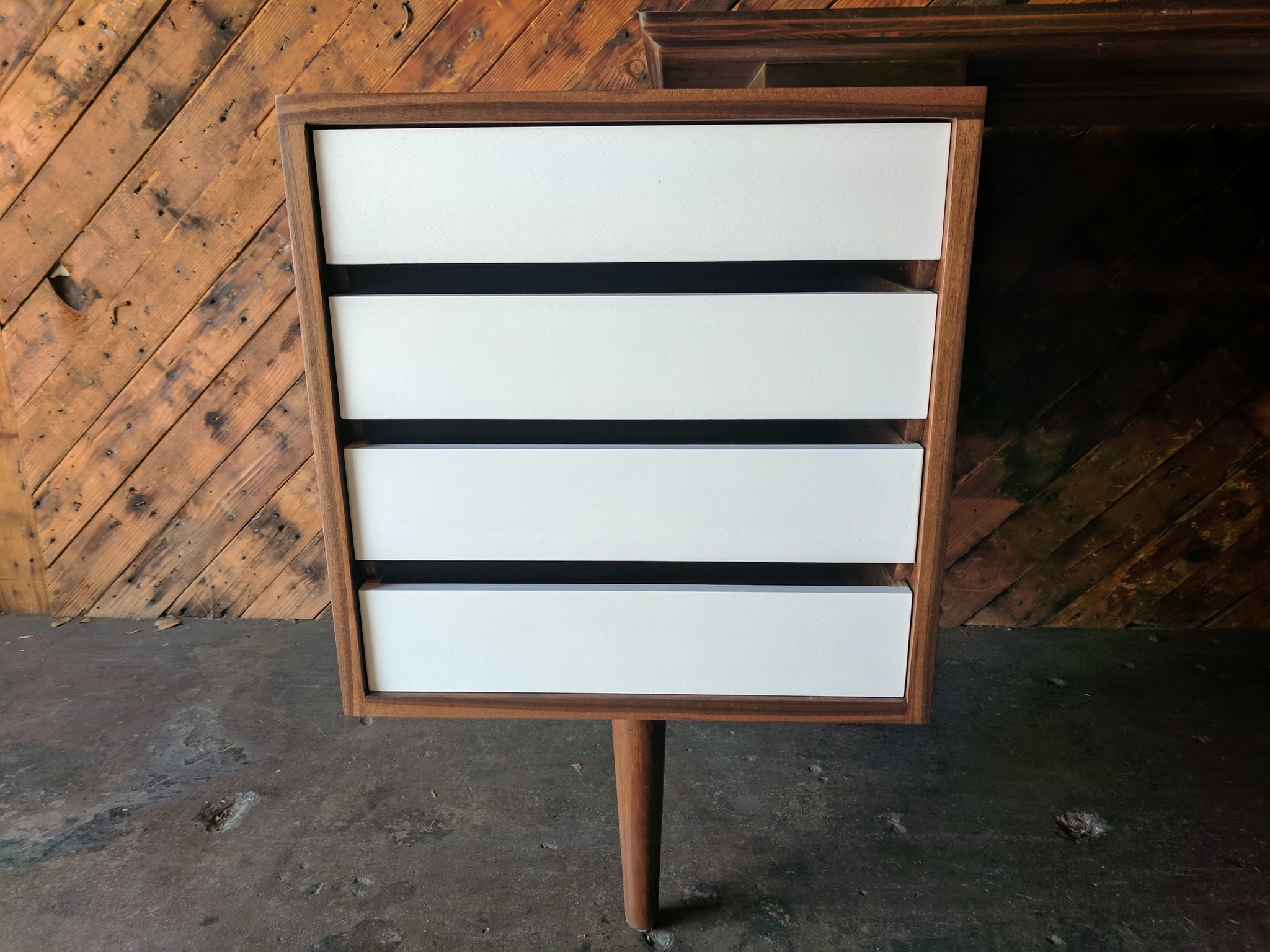 Custom Large Mid Century Style Walnut Desk, Mid Century Style