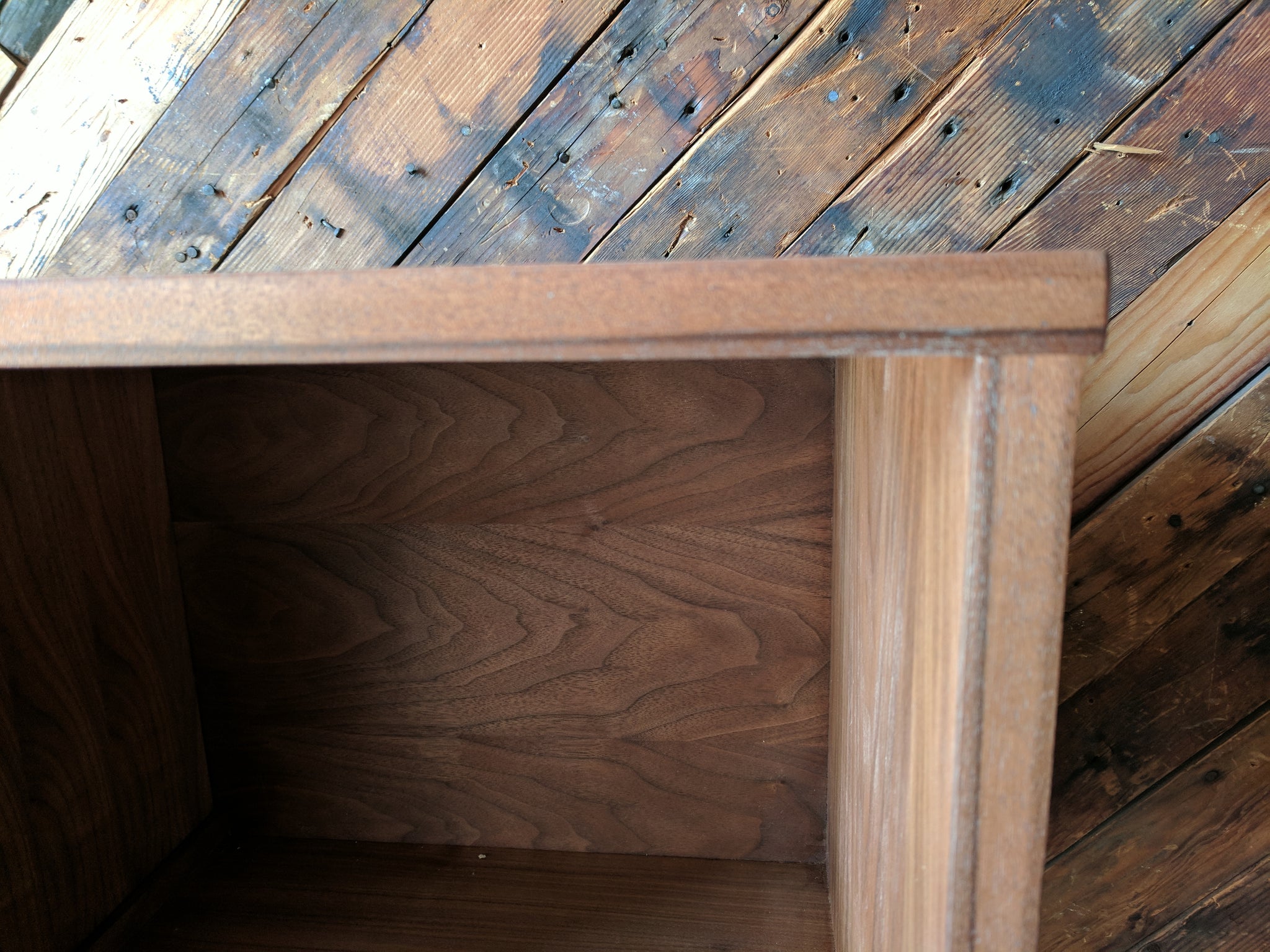 Mid Century Style Record Cabinet Credenza with 2 bays