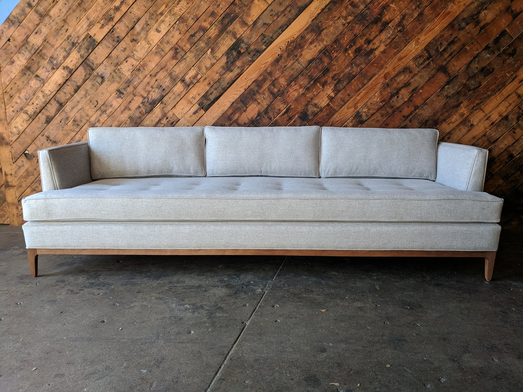 Mid Century Style Light Gray Custom Sofa