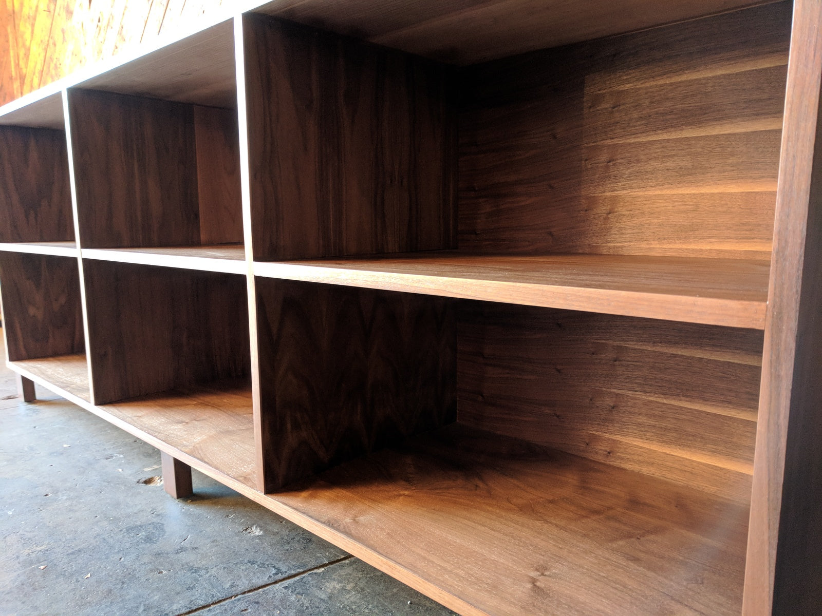 Custom Two Tiered Modern Record/bookshelf, Mid Century Style