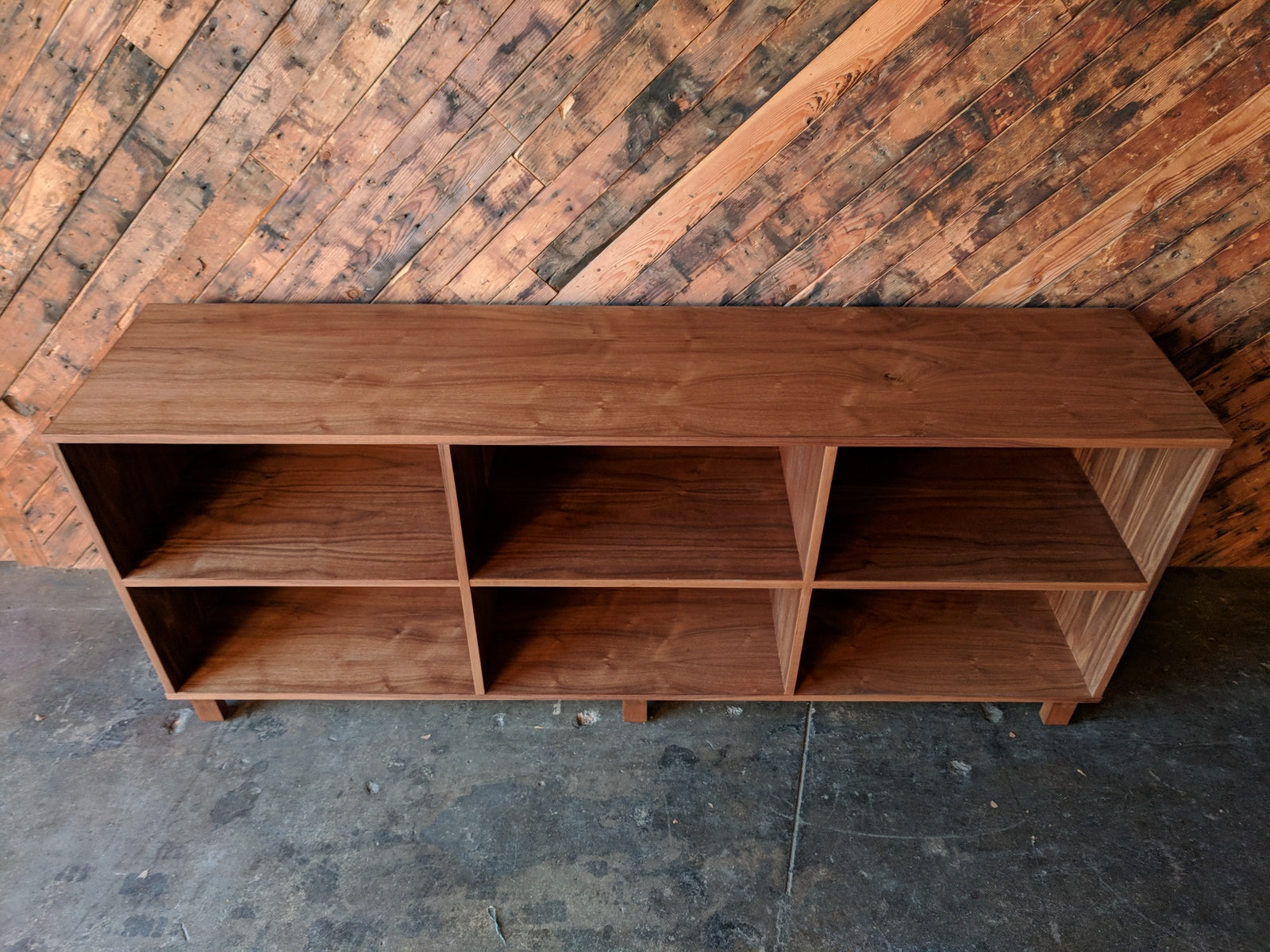 Custom Two Tiered Modern Record/bookshelf, Mid Century Style