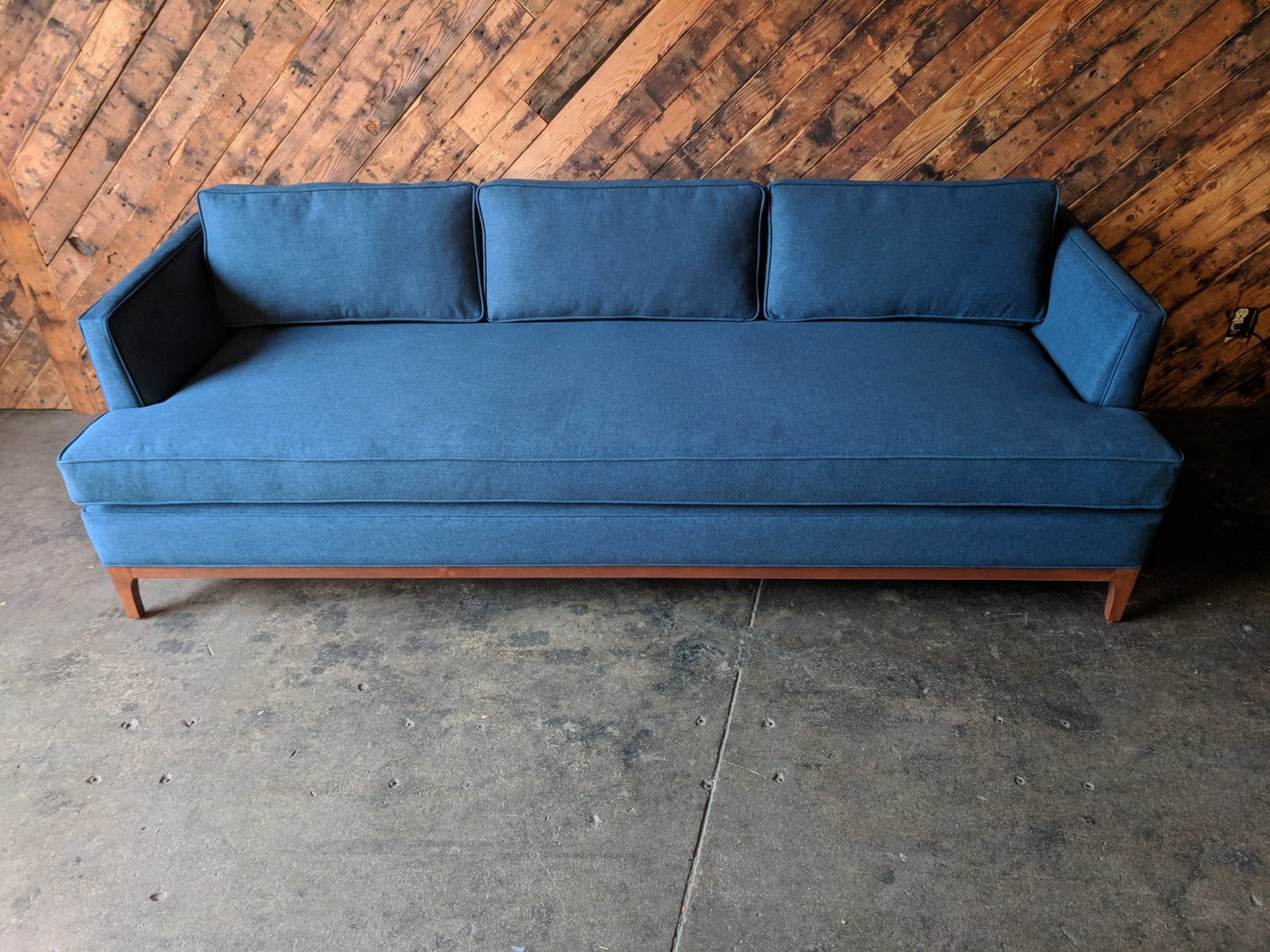 Mid Century Style Custom Sofa in Deep Sea