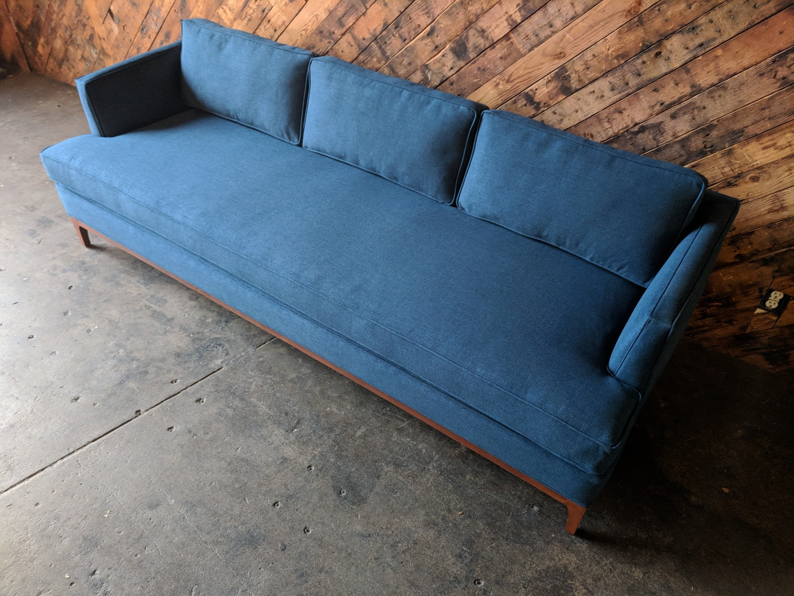 Mid Century Style Custom Sofa in Deep Sea