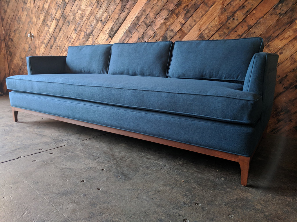 Mid Century Style Custom Sofa in Deep Sea