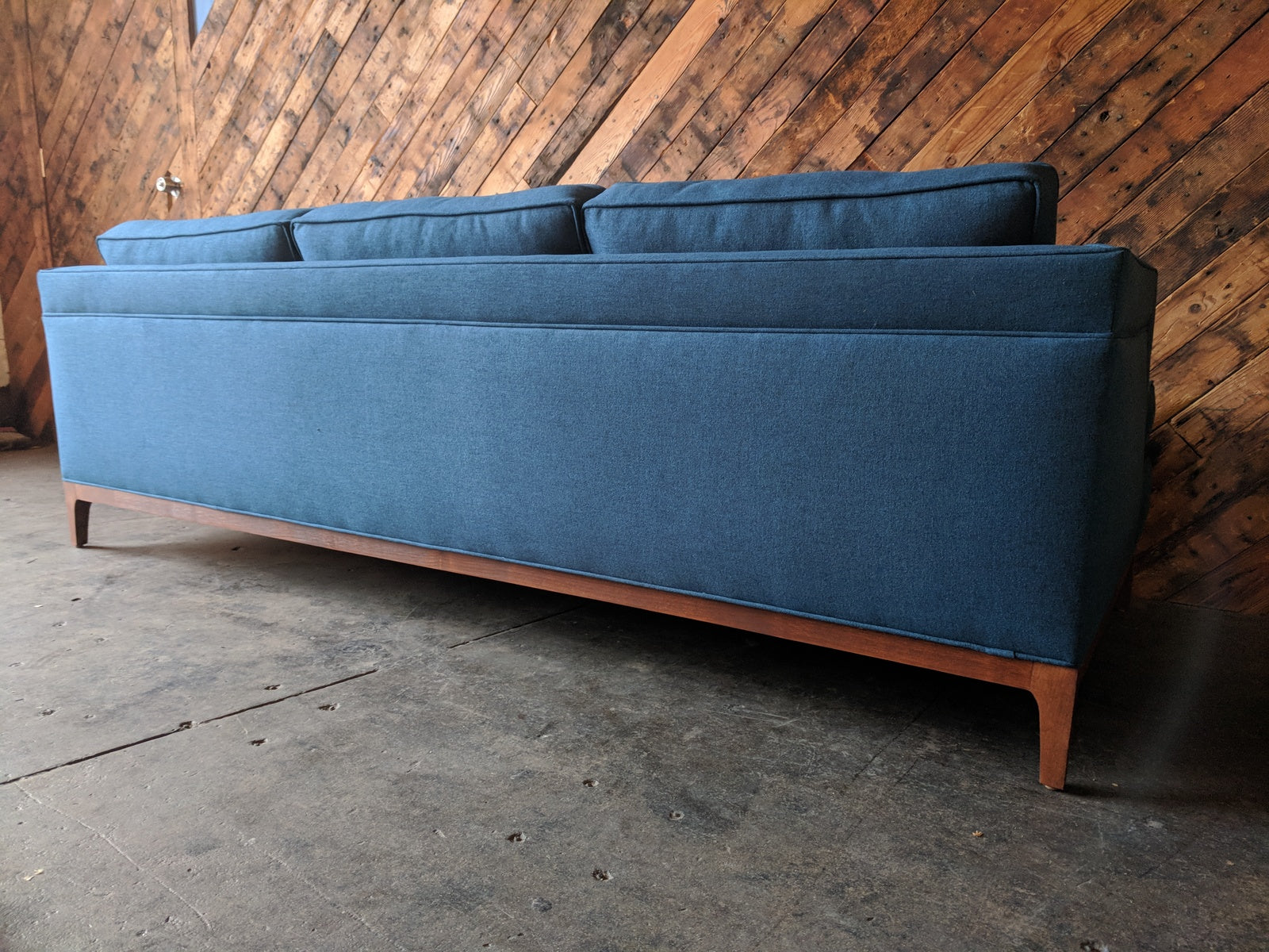 Mid Century Style Custom Sofa in Deep Sea