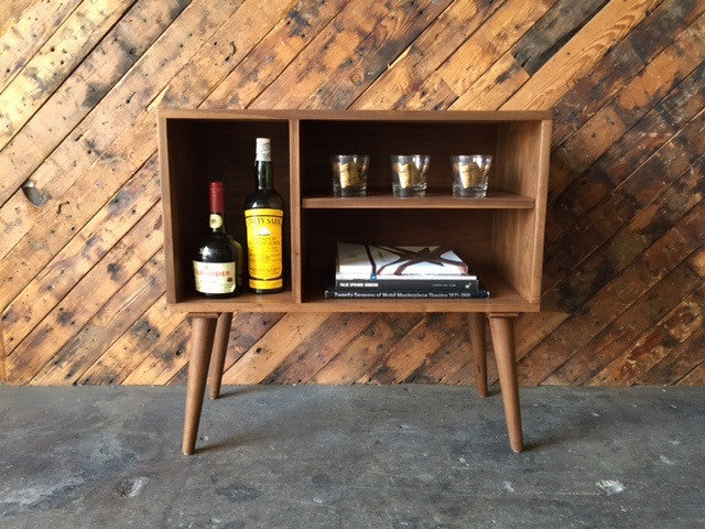 Mid Century Style Custom Bar Record Cabinet