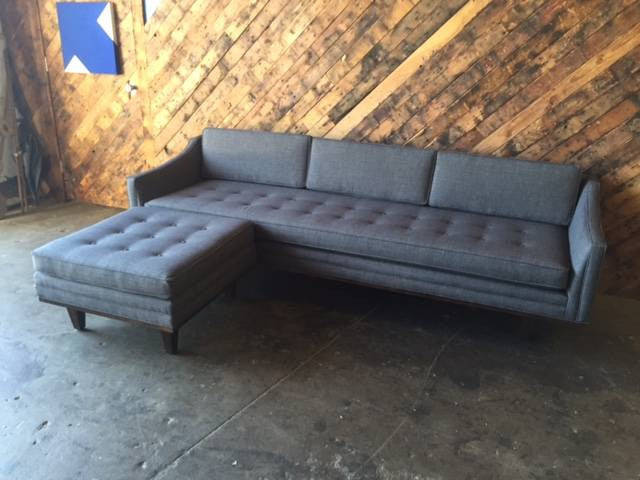 Mid Century Style Custom Sofa with Ottoman