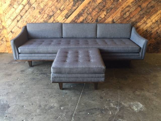 Mid Century Style Custom Sofa with Ottoman