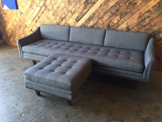 Mid Century Style Custom Sofa with Ottoman