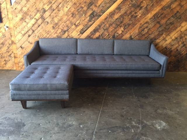 Mid Century Style Custom Sofa with Ottoman