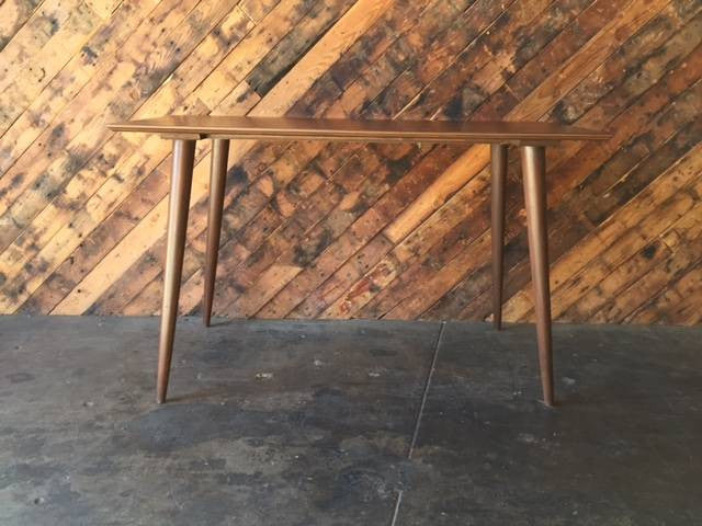 Custom Mid Century Style Walnut Console Work Table