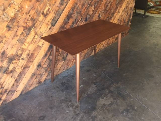 Custom Mid Century Style Walnut Console Work Table