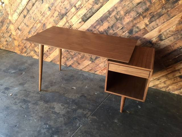 Mid Century Style Custom Walnut Desk