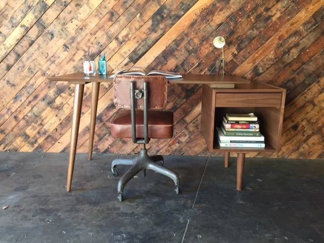 Mid Century Style Custom Walnut Desk