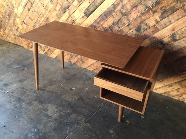 Mid Century Style Custom Walnut Desk