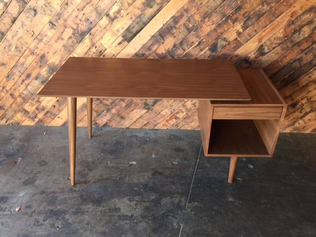 Mid Century Style Custom Walnut Desk