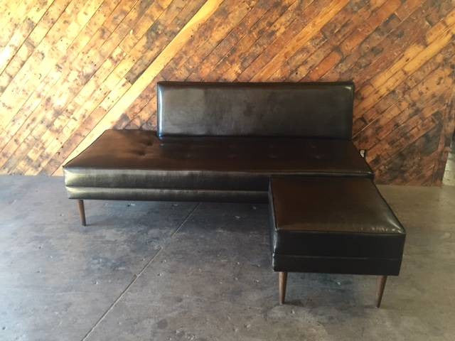 Mid Century Style Custom Day Bed Sofa with Ottoman