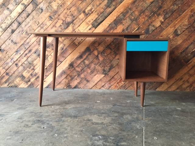 Mid Century Style Custom Walnut Desk