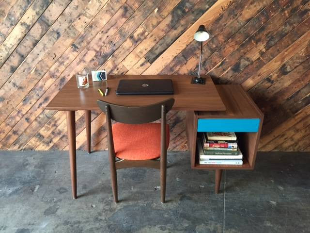 Mid Century Style Custom Walnut Desk