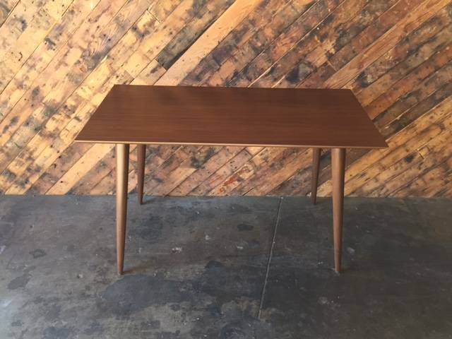 Custom Mid Century Style Walnut Console Work Table