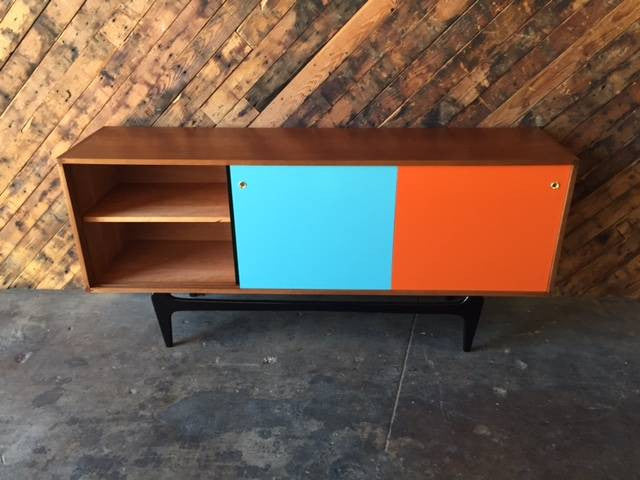 Mid Century Style Custom Cherry Wood Credenza