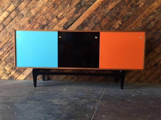 Mid Century Style Custom Cherry Wood Credenza
