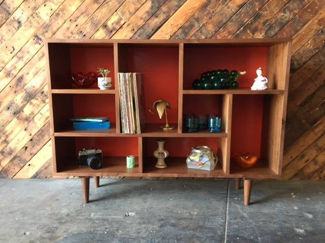 Mid Century Style Walnut Bookshelf