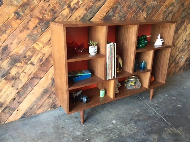 Mid Century Style Walnut Bookshelf