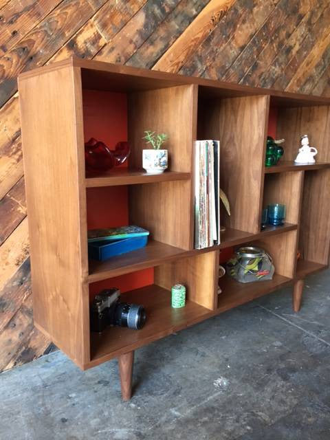 Mid Century Style Walnut Bookshelf