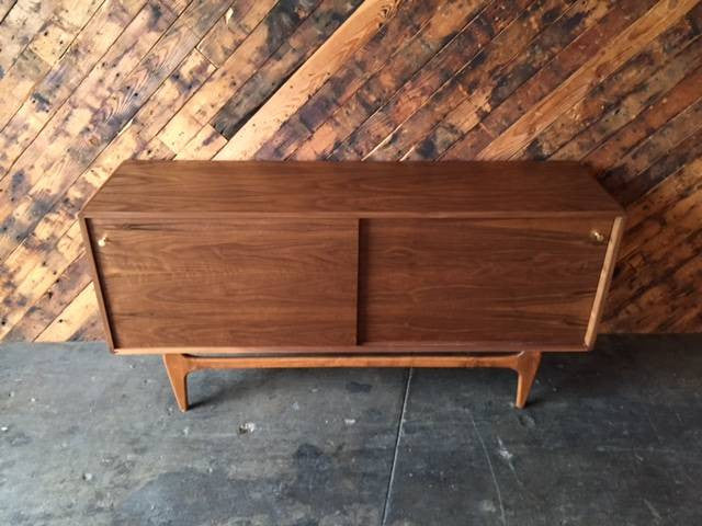 Custom Mid Century Style Walnut Credenza