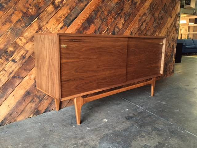 Custom Mid Century Style Walnut Credenza
