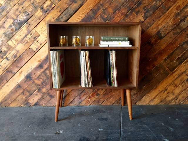 Mid Century Style Walnut Credenza Record Stand