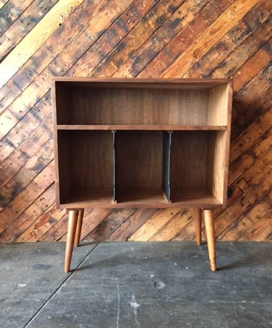 Mid Century Style Walnut Credenza Record Stand