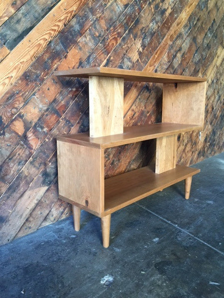 Mid Century Style Custom Cherry Wood Zig Zag Shelf – The Hunt Vintage