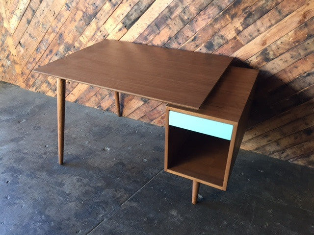 Mid Century Style Custom Walnut Desk