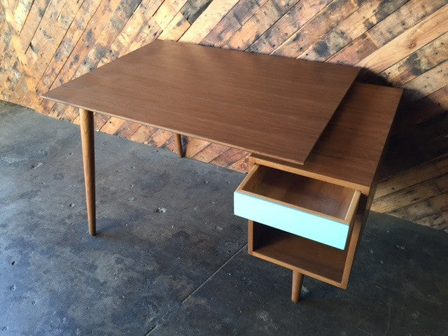 Mid Century Style Custom Walnut Desk