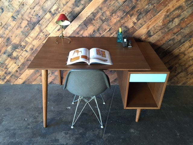 Mid Century Style Custom Walnut Desk
