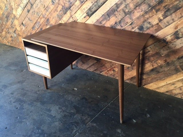 Mid Century Style Custom Walnut Desk
