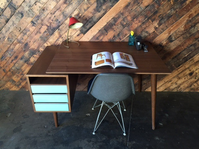 Mid Century Style Custom Walnut Desk