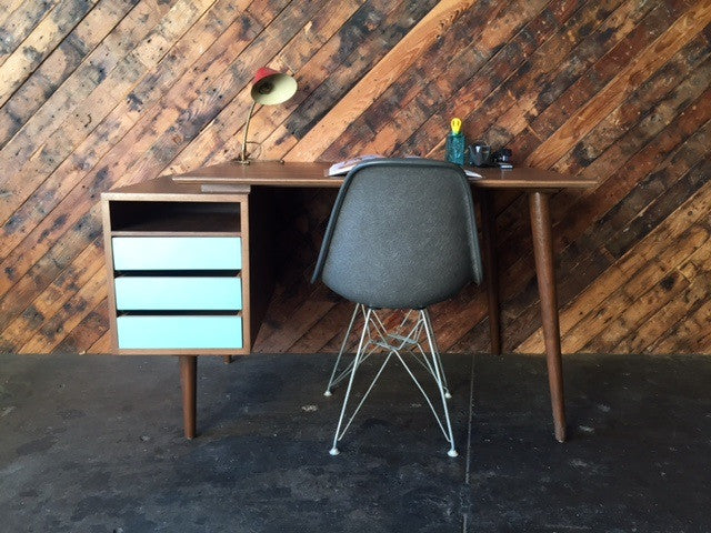 Mid Century Style Custom Walnut Desk