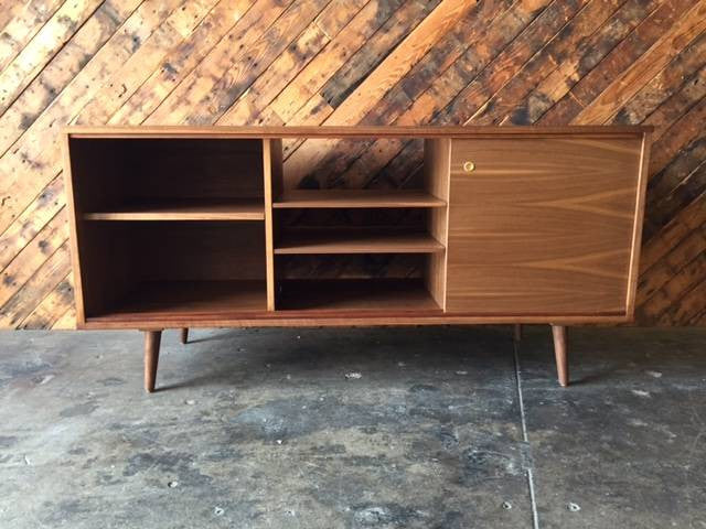 Mid Century Style Custom Walnut Credenza