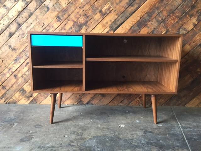 Mid Century Style Custom Small Credenza with 1 drawer and no doors