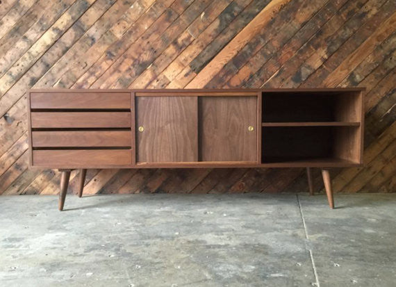 Incredible Mid Century Style Custom Media Console/ Credenza with 4 drawers