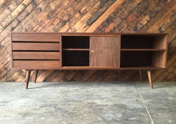 Incredible Mid Century Style Custom Media Console/ Credenza with 4 drawers
