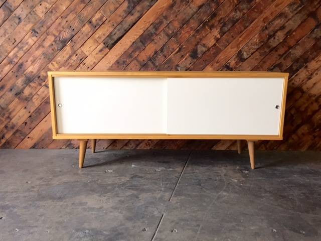 Mid Century Style Custom Maple Wood Credenza