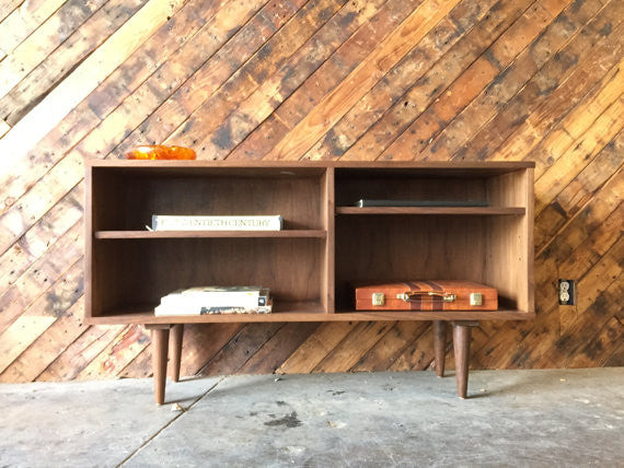Mid Century Style Custom Mini Credenza with 2 bays and no doors