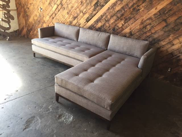 Mid Century Style Custom Reversible Sofa Chaise Lounge